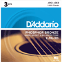 D'Addario EJ16 Fósforo Bronce Blanda 3D  (3 Juegos)