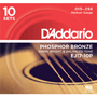 D'Addario EJ17-10P 10 juegos Pack Fósforo Bronce Blanda