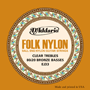 D'Addario EJ33 Folk Nylon 80/20 Bronze, Ball End, Clear Treble