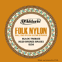 D'Addario EJ34 Folk Nylon 80/20 Bronze, Ball End, Black Treble