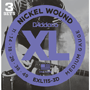D'Addario EXL115-3D Nickel Wound, Blues/Jazz Rock (3-Pack)