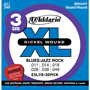 D'Addario EXL115-3DPICK 3 Sets EXL115 + 10 FREE Tour Picks