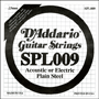 D'Addario SPL009 Plain Steel, Double Ball End