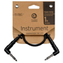 Planet Waves PW-CGTPRA-01 CLASSIC Series 1/4" Patch Cable, 2x w/right angle, 30 cm