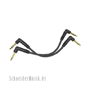 Planet Waves PW-PRA-205 CUSTOM Series Mono 1/4" Patch Cable, 2x w/right angle 0.5Ft. (15cm) 2-Pack