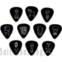 Planet Waves 1CBK2-10JS JOE SATRIANI Guitar Picks 0.46mm Light - silver on black (10 pack)