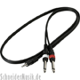 RockCable RCL 20911 D4 Patch Cable, 1x 3.5 mm Stereo Male - 2x 6.3 mm Mono Male, 1.0 m