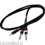 RockCable RCL 20912 D4 Patch Cable, 1x 3,5 mm Stereo Male - 2x 6,3 mm Mono Male, 1,5 m