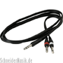 RockCable RCL 20923 D4 Patch Cable, 1x 6,3 mm Stereo Male - 2x 6,3 mm Mono Male, 1,8 m