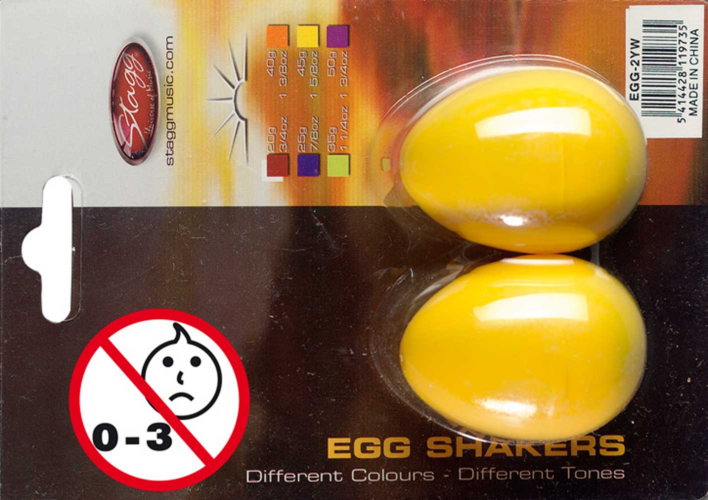 Schütteleier Paar EGG-2 YW Kunststoff gelb