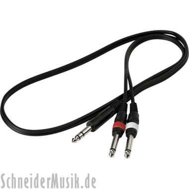 Warwick RockCable RCL 20921 D4 Patchkabel, 1x 6,3 mm Stereo Male - 2x 6,3 mm Mono Male, 1,0 m