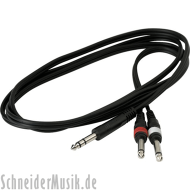 Warwick RockCable RCL 20923 D4 Patchkabel, 1x 6,3 mm Stereo Male - 2x 6,3 mm Mono Male, 1,8 m
