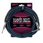 Ernie Ball PO6060 7,62M / 25 Ft instrument cable / straight - angle / blue/black braided Ernie Ball PO6060 7,62M / 25 Ft instrument cable / straight - angle / blue/black braided